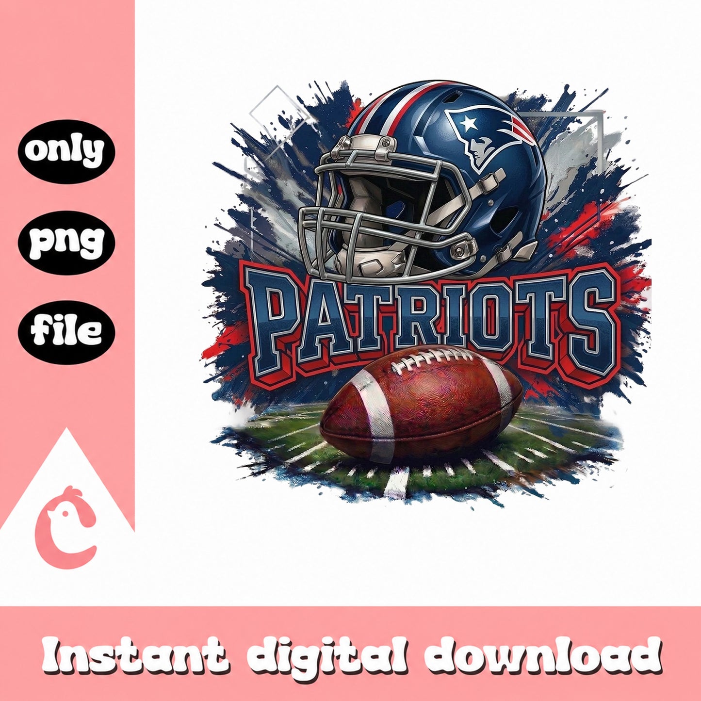 Patriots Football Helmet Sublimation PNG, Football Team PNG, Game Day PNG