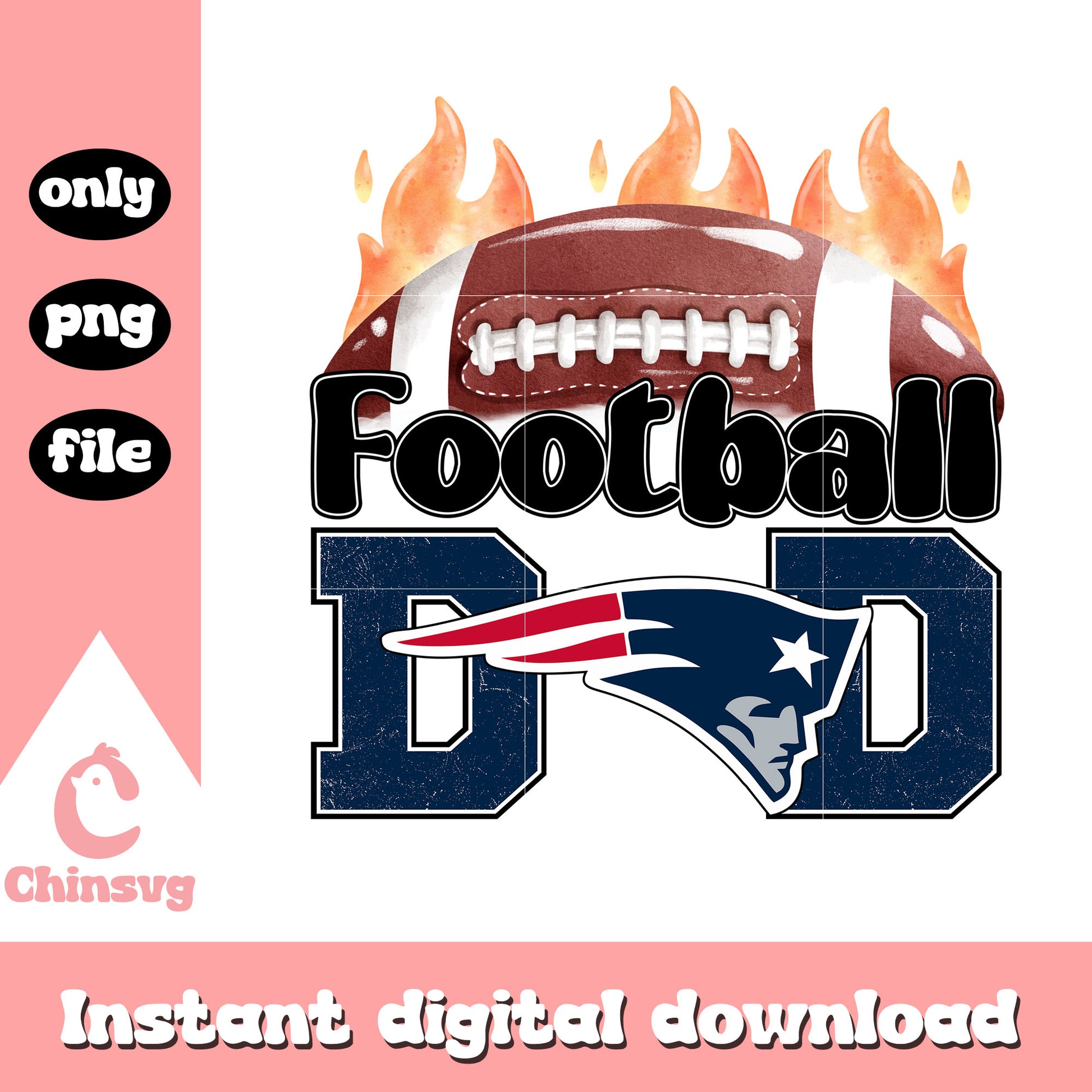 Patriots football dad logo png, patriots nfl​​​​​​​​​​​​ png