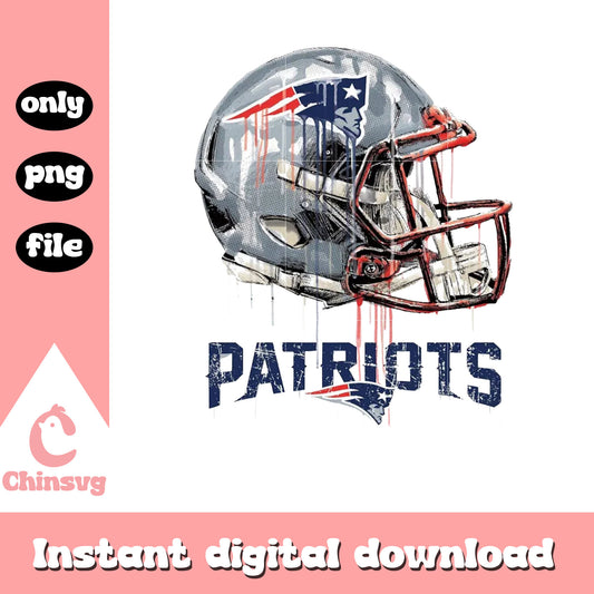 Patriots football helmet drip art png, New England Patriots png