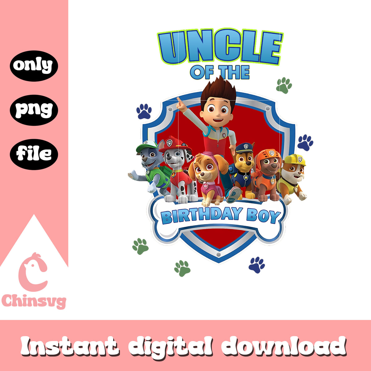 Paw patrol cartoon uncle of the birthday boy png, paw patrol png – Chinsvg