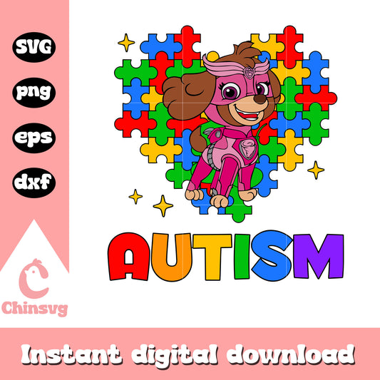 Paw patrol skye autism svg, paw patrol svg, autism awareness svg