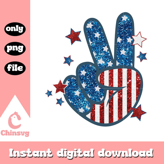 Peace Hand America 4th of July Png, Independence Day Png