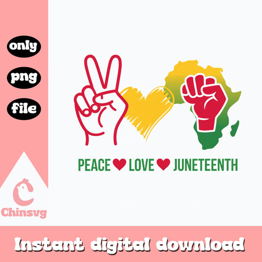 Peace Love Juneteenth PNG, Black History Month PNG, Juneteenth PNG