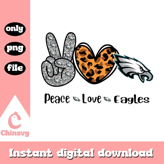 Peace love Philadelphia Eagles svg, nfl teams svg