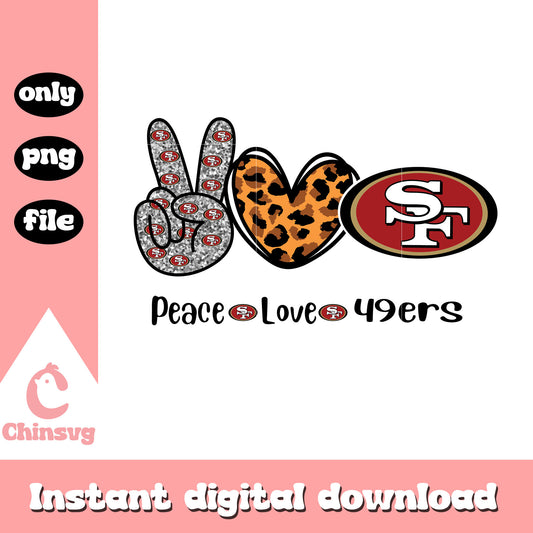 Peace love San Francisco 49ers design svg, nfl games svg