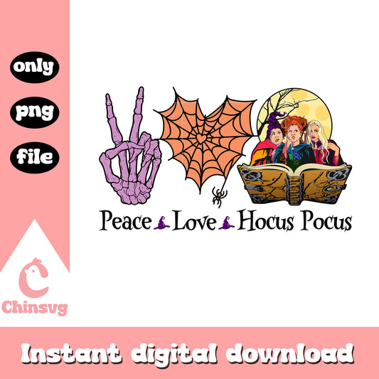 Peace love hocus pocus design png, hocus pocus png, love png