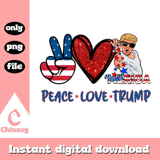 Peace love trump america png, rock paper scissors png, usa flag png