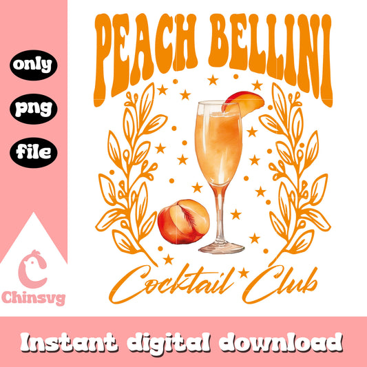 Peach bellini cocktail club png, cocktail club png, summer cocktails png