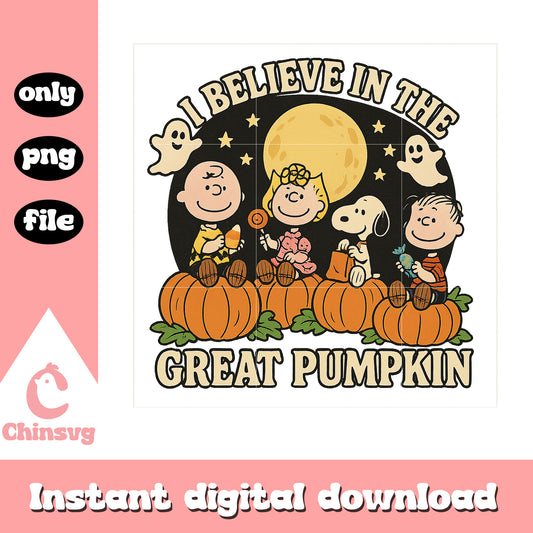 Peanuts i believe in the great pumpkin art png, peanuts clipart png