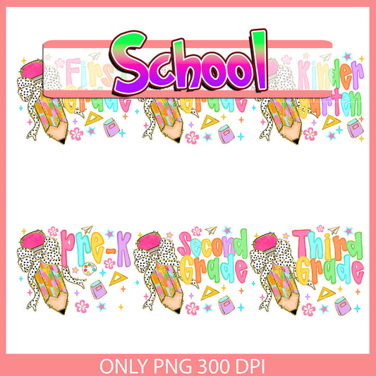 Pencils first grade logo design bundle png, back to school season​ png