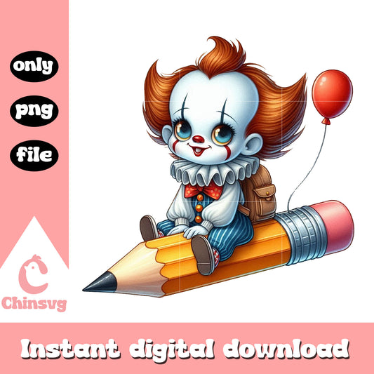 Pennyiwse character and pencil design png, back to school png