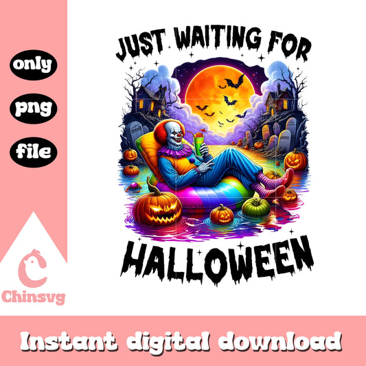 Pennywise Just waiting for halloween png, the clown png