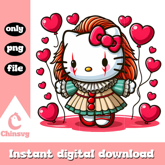 Pennywise character hello kitty costume png, horror movies png