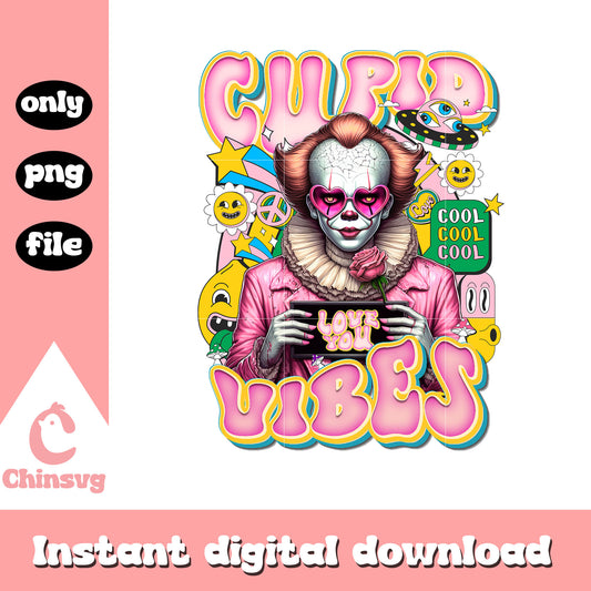Pennywise cupid vibes love you png, valentine horror​ png
