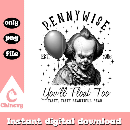 Pennywise est 1986 you'll float too png, pennywise png
