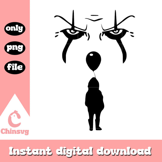 Pennywise face horror design png, pennywise dancing clown png