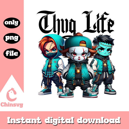 Pennywise frankenstein chucky chibi thug life png, thug for life png