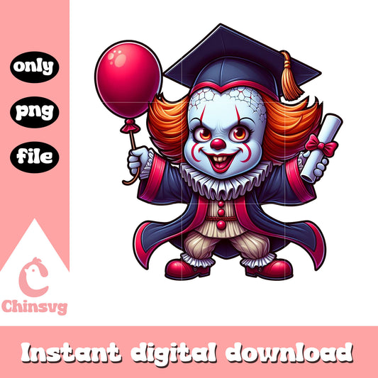 Pennywise graduation day design png, day graduation design png 
