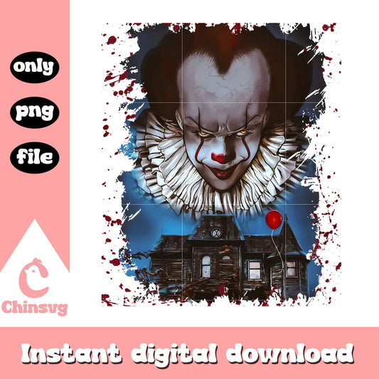 Pennywise halloween design png, film horror it png, it halloween png