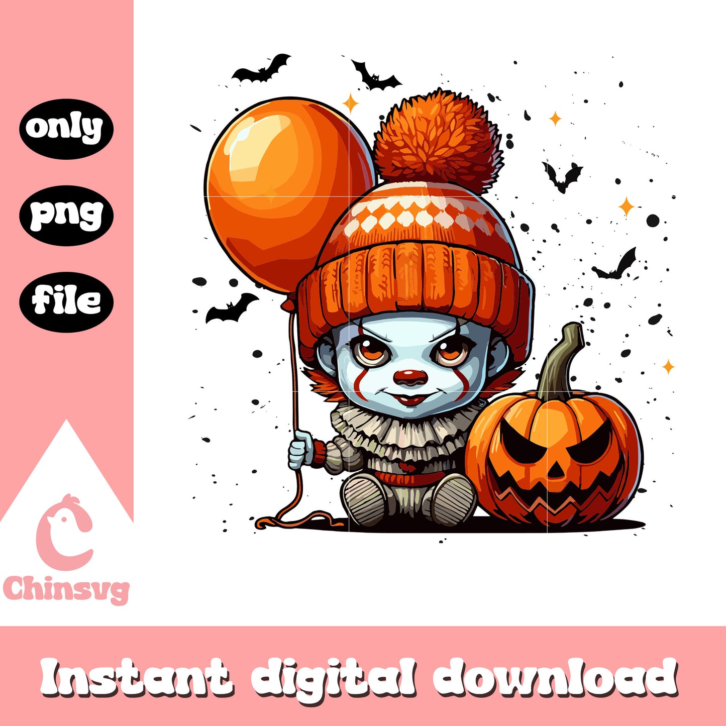 Pennywise horror halloween design png, halloween movies png