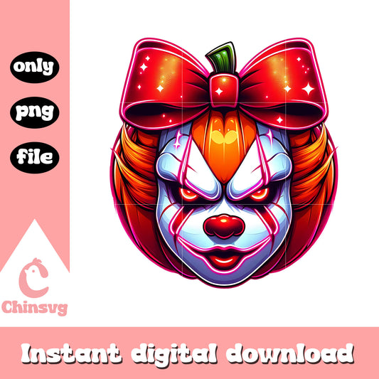Pennywise horror pumpkin design png, halloween pumpkin png