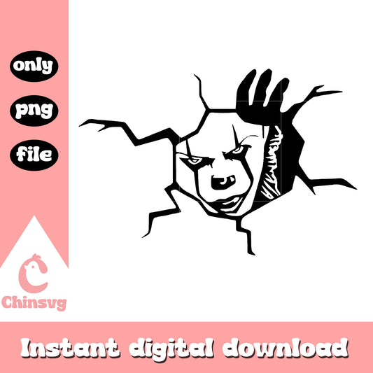 Pennywise it movie horror design png, pennywise halloween png