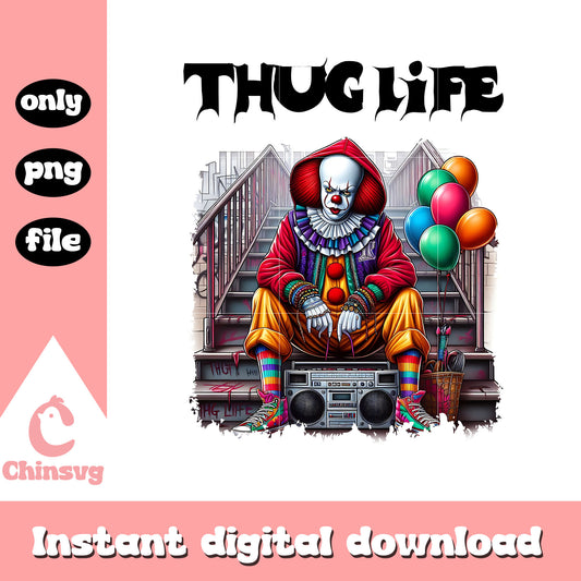 Pennywise it thug life design png, pennywise from it png