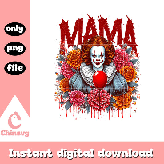 Pennywise mama red rose png, horror character png, mama png