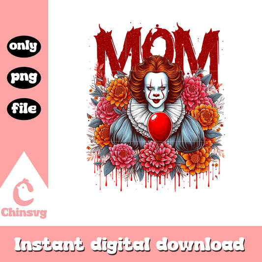 Pennywise mom red rose png, horror character png, mama png