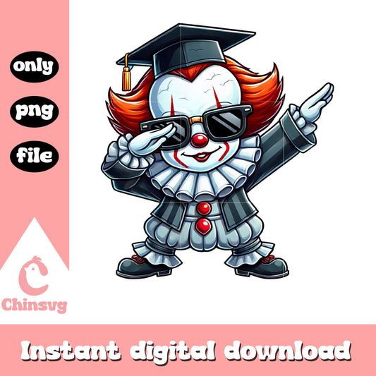 Pennywise movie graduation png, graduation day design png