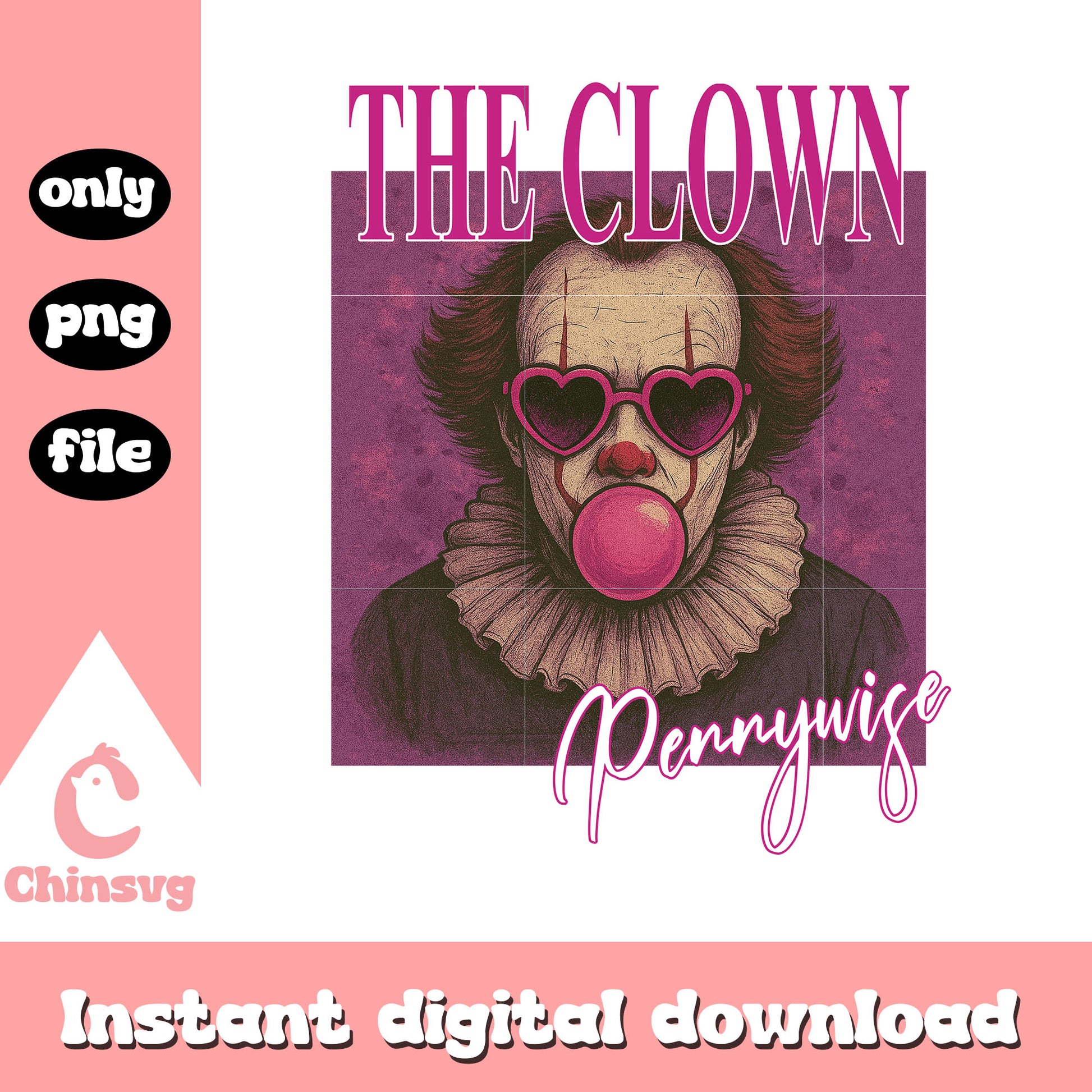 Pennywise the clown blowing gum bubble png, pennywise movie png