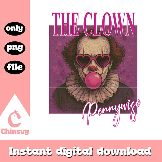 Pennywise the clown blowing gum bubble png, pennywise movie png