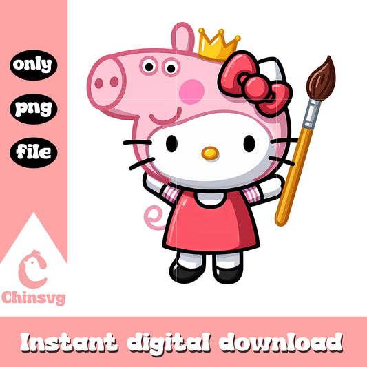 Peppa pig hello kitty png, hello kitty png, cartoon png