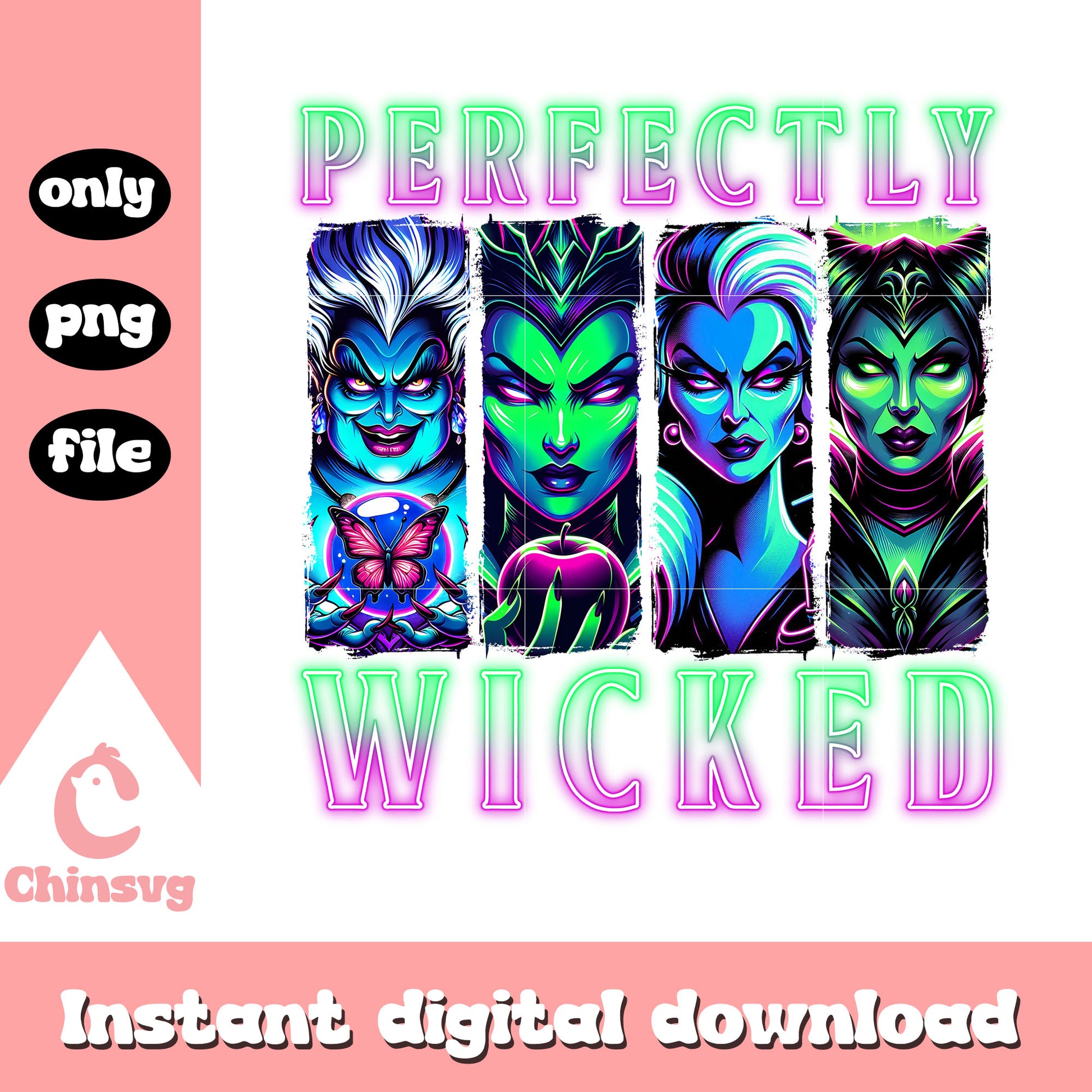 Perfectly wicked halloween collage picture png, disney villains png