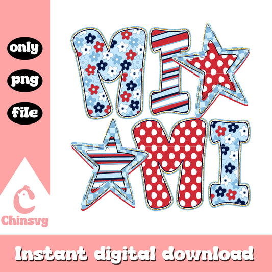 Personalised mimi July of 4th Patriotic png, mimi freedom day png