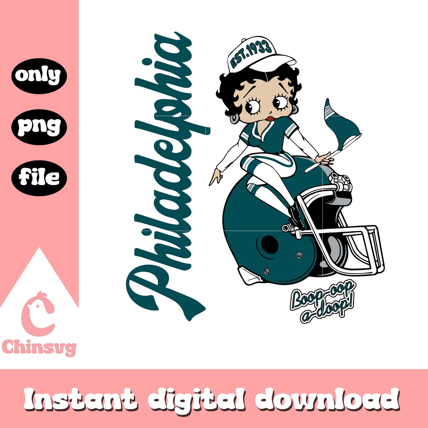 Philadelphia Eagles football Betty boop svg, sport games svg