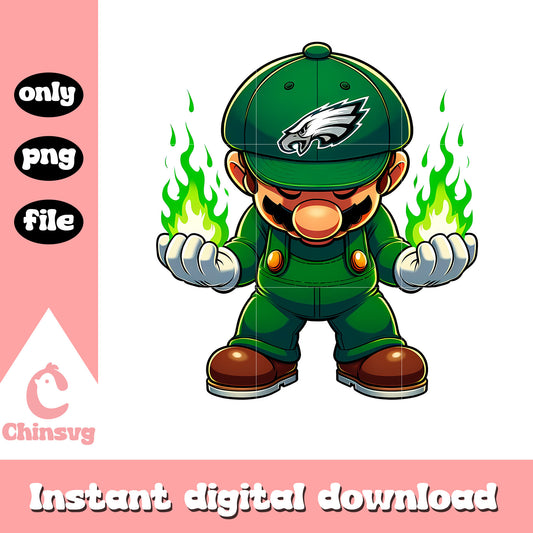 Philadelphia eagles green fire png, eagles football logo png