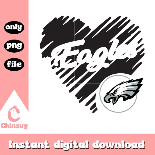 Philadelphia eagles heart shaped football logo svg, philadelphia eagles sticker svg