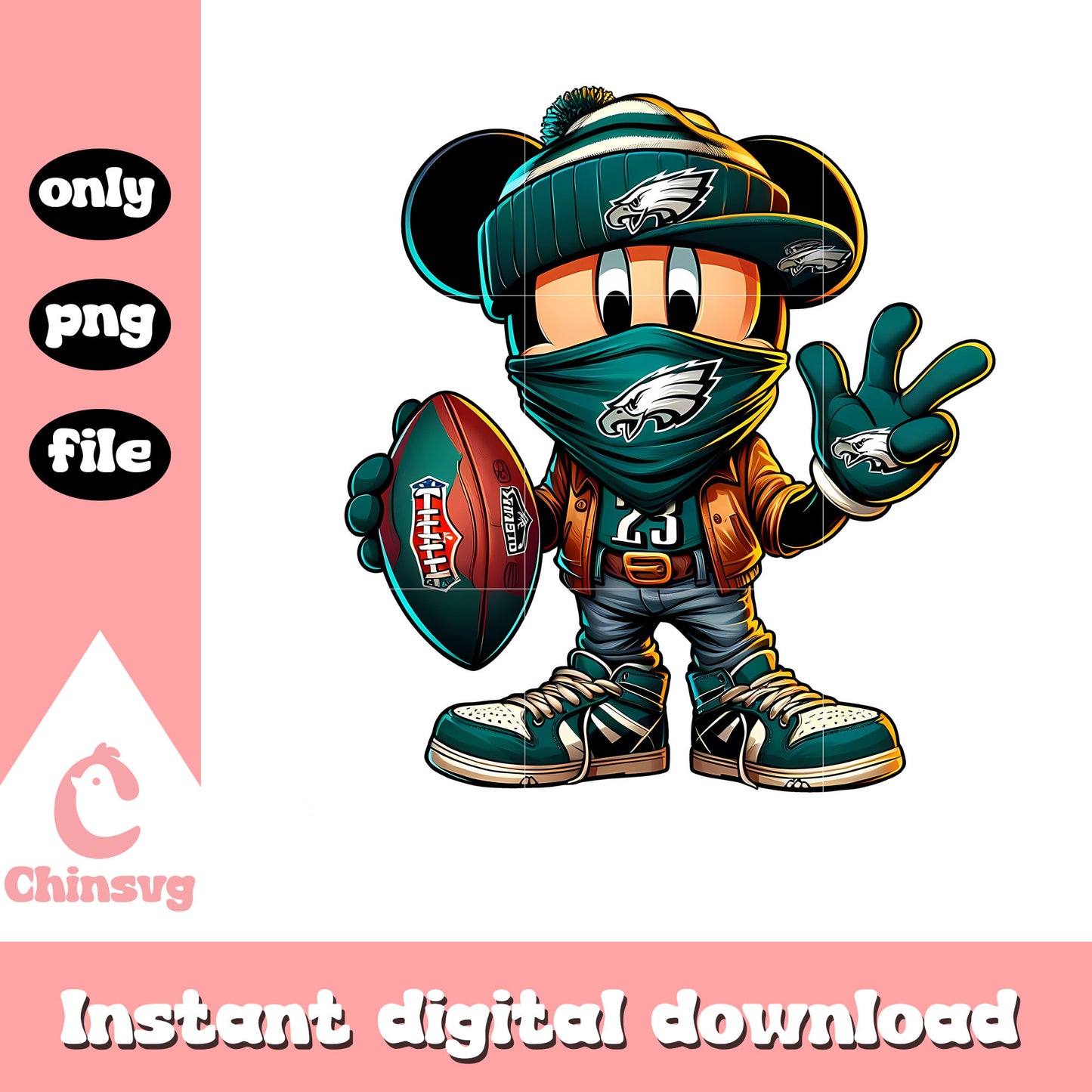 Philadelphia eagles mickey cartoon png, eagles football​​ png