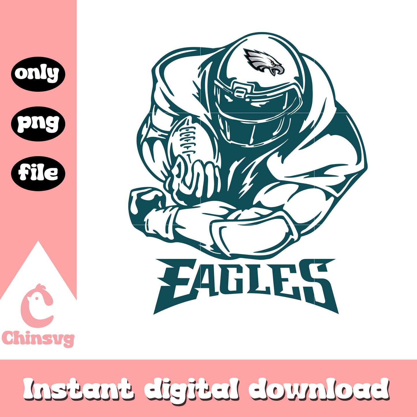 Philadelphia eagles nfl football sticker svg, philadelphia eagles team svg