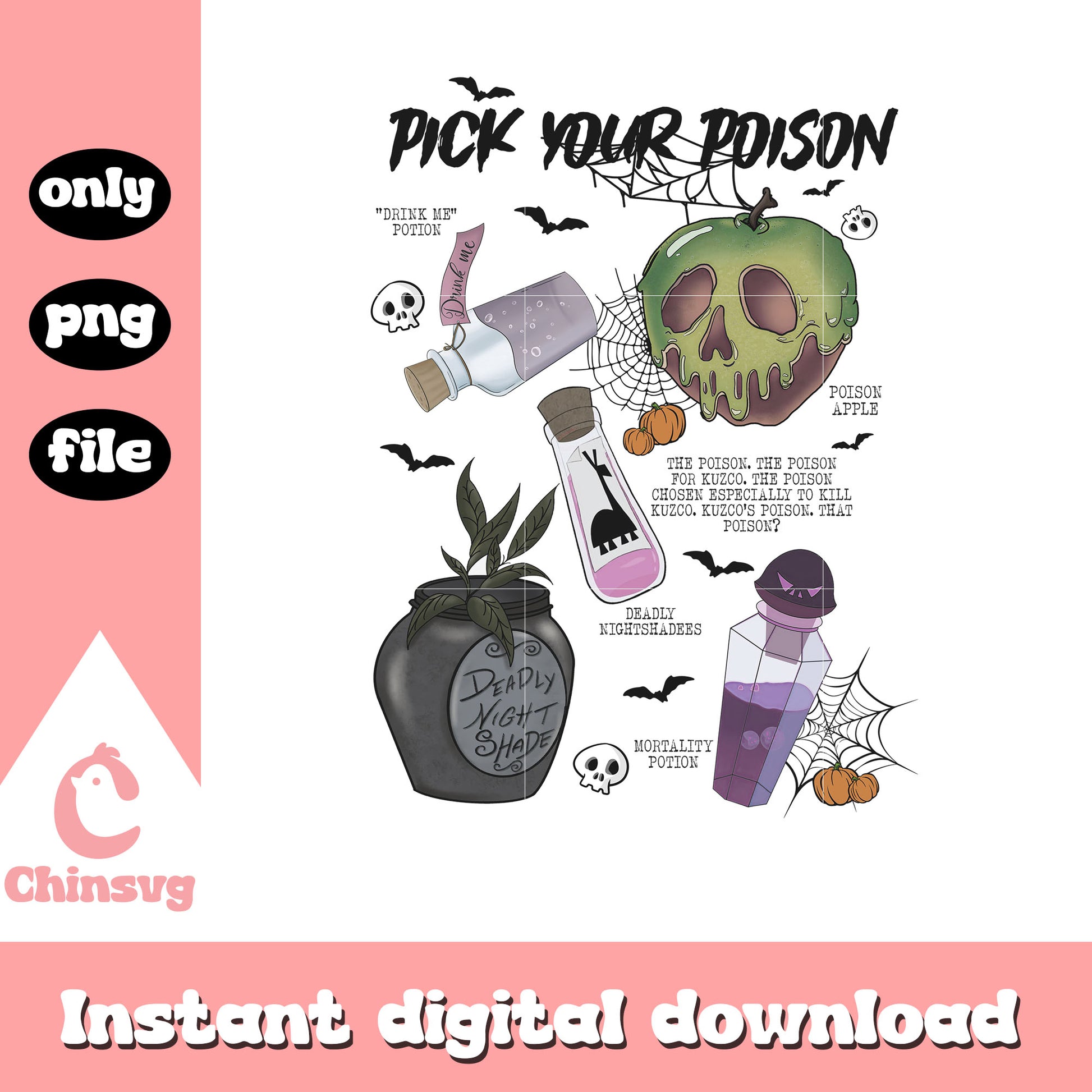 Pick your poison cartoon design png, jack skellington movie png