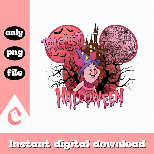Piglet Halloween SVG, Disney Character SVG, Spooky PNG Bundle