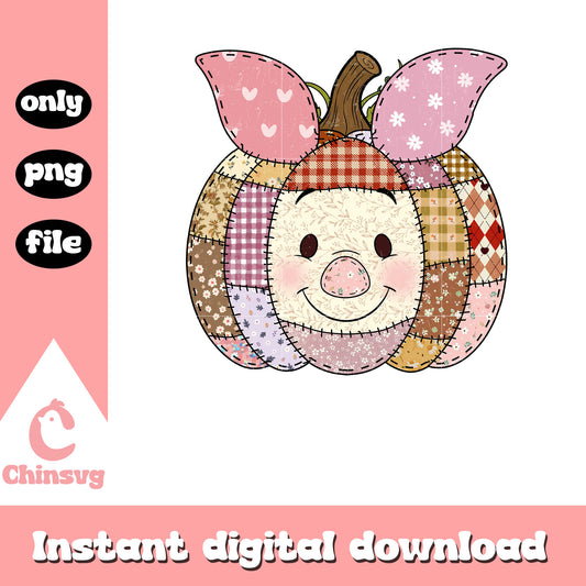 Piglet halloween pumpkin patchwork png, disney cartoon png