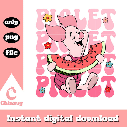 Piglet winnie the pooh png, Piglet disney eating watermelon png