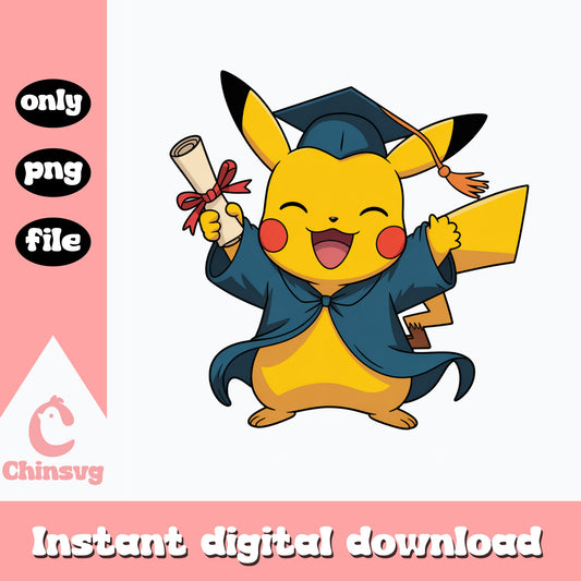 Pikachu Graduation PNG, Pokemon Graduate PNG, Class Of 2025 PNG