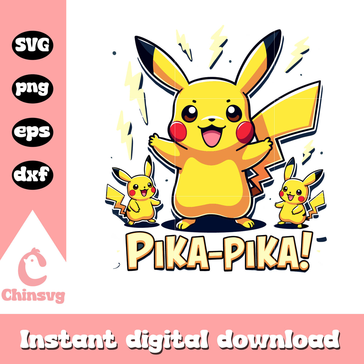 Pikachu character pika pika svg, pokemon svg, cartoon movie svg – Chinsvg