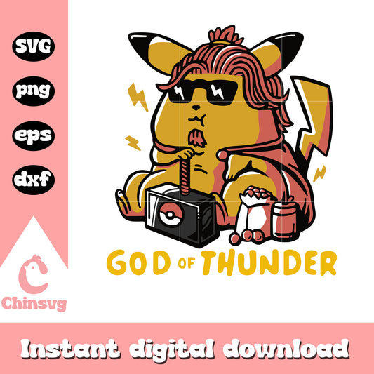 Pikachu god of thunder svg, Pikachu svg, pokemon svg