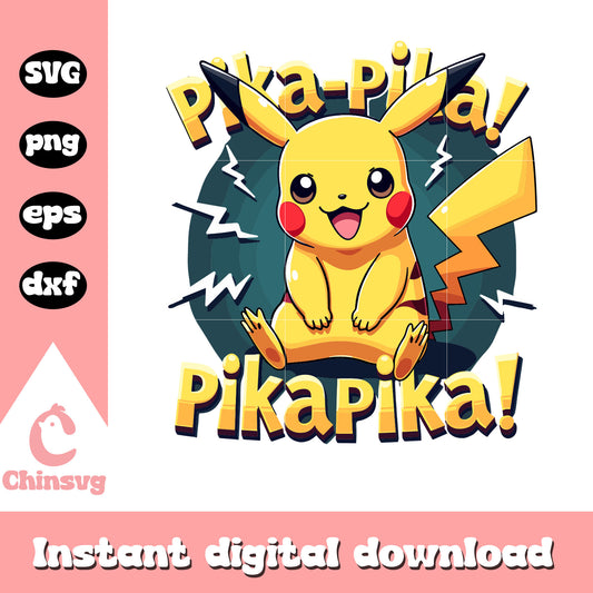 Pika pika pikachu character svg, pokemon svg, cartoon movies svg