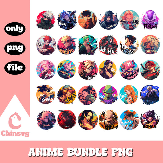 Pin anime character design bundle png