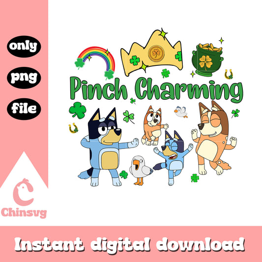 Pinch charming bluey family png, when is st patrick's day png